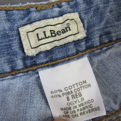 L.L. Bean Pima Cotton Straight Fit Jeans Women's Size 8 Light Blue Denim Pants - Picture 7 of 7