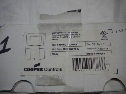 TWO- Cooper Wall/Corner low voltage occupancy sensor OAWC-P-120W-R - Picture 4 of 7
