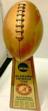 10" UNIVERSITY ALABAMA CRIMSON TIDE NCAA NATIONAL CHAMPIONSHIP FOOTBALL TROPHY