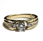 GIA 14k yellow gold .81ct SI1 H round diamond engagement ring 4.7g estate 6.75 — photo 3