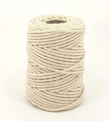 3mm Thick Cotton Rope - 100 Meter (330 Ft) Spool, Several Colors, For Crafts & Decor (Tan) - View #4