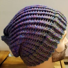 One Size Multi-colors Wool Blend Soft & Warm Hand Knitted 100% Handmade Slouch