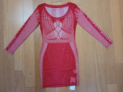 SEXY Do Myself Women s M Top Tunic Sheer Shirt Red Medium