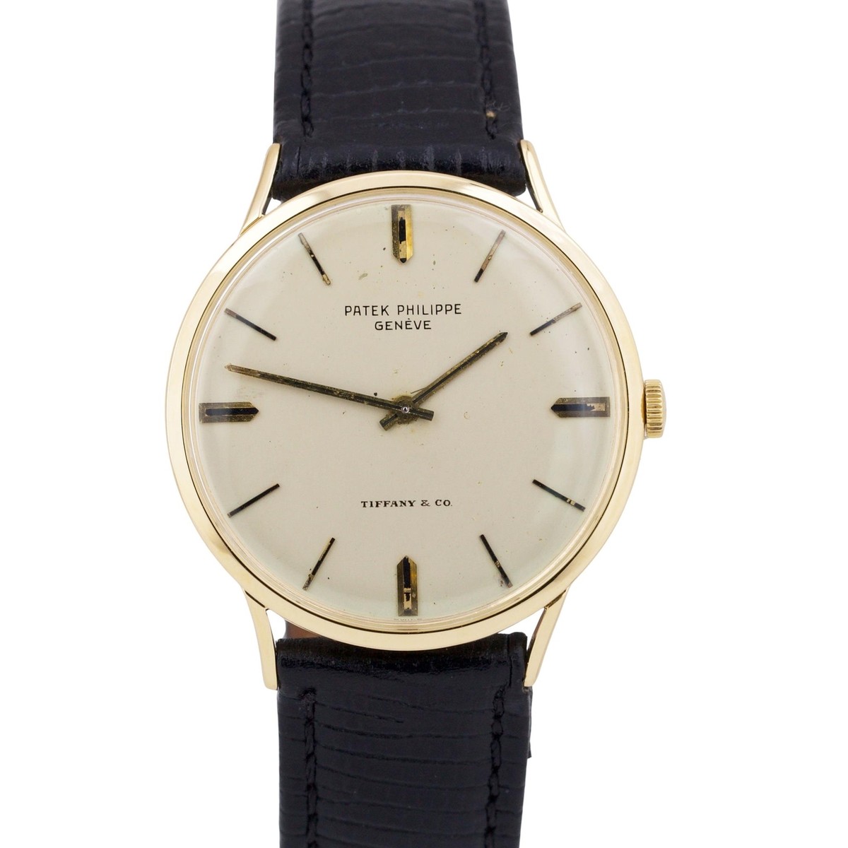 TIFFANY STAMP VINTAGE Patek Philippe Calatrava 3484 34mm 18K Yellow Gold  Watch