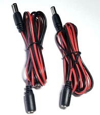 2Pack 6ft DC Extension Cable 5.5mm x 2.1mm Power Cable Cord 18AWG 10A Red Black