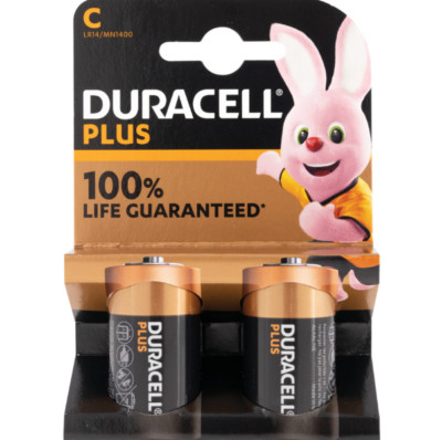 Duracell Plus C 1.5V LR14/MN1400 Alkaline Battery 100 % LIFE ( Pack of ...