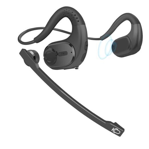 Bluetooth 5.3 Headset w/Magnetic Detachable Microphone, Light Open G9-Black