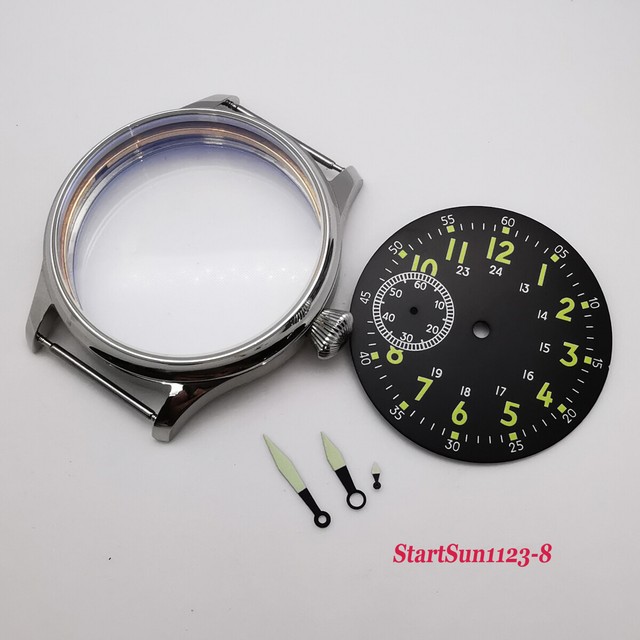 Fit ETA 6497 ST36 Movement 44mm Polished Stainless Steel Watch Case +Dial+Hands eBay
