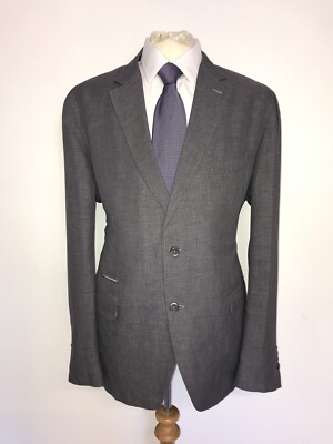 MASSIMO DUTTI - Mens Slim GREY LINEN SUIT -UK 48 Reg - W38-40 L31