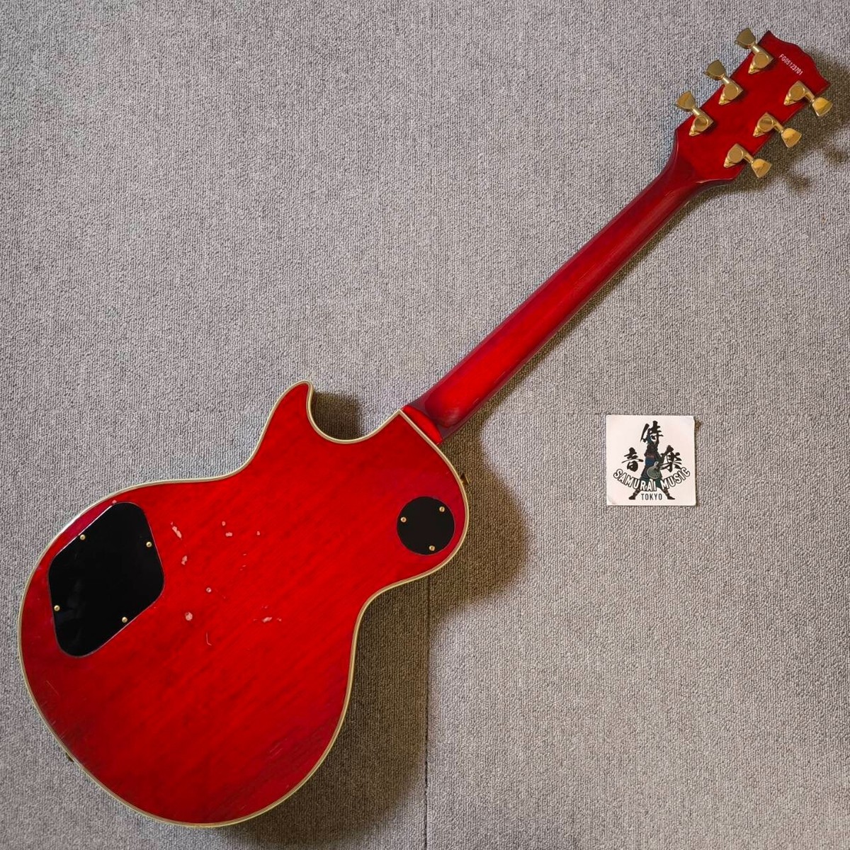ギター Burny Les Paul Custom Mod Burny Les Paul Custom Black RLC-60 Electric Guitar Diamond