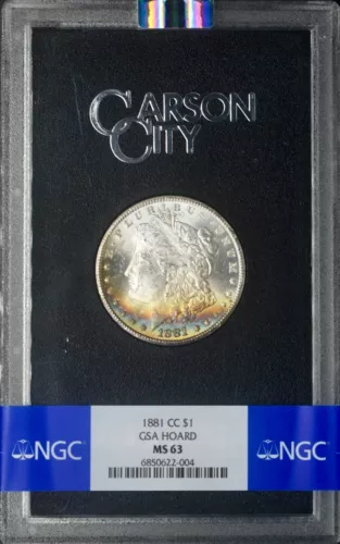 1881-CC Morgan Silver Dollar - NGC MS63 GSA Hoard - Obverse Toned - ✪COINGIANTS✪
