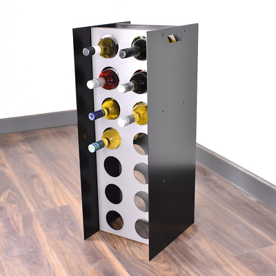 Floor Free Standing Wine Display Cabinet Steel Rack 14 Bottle