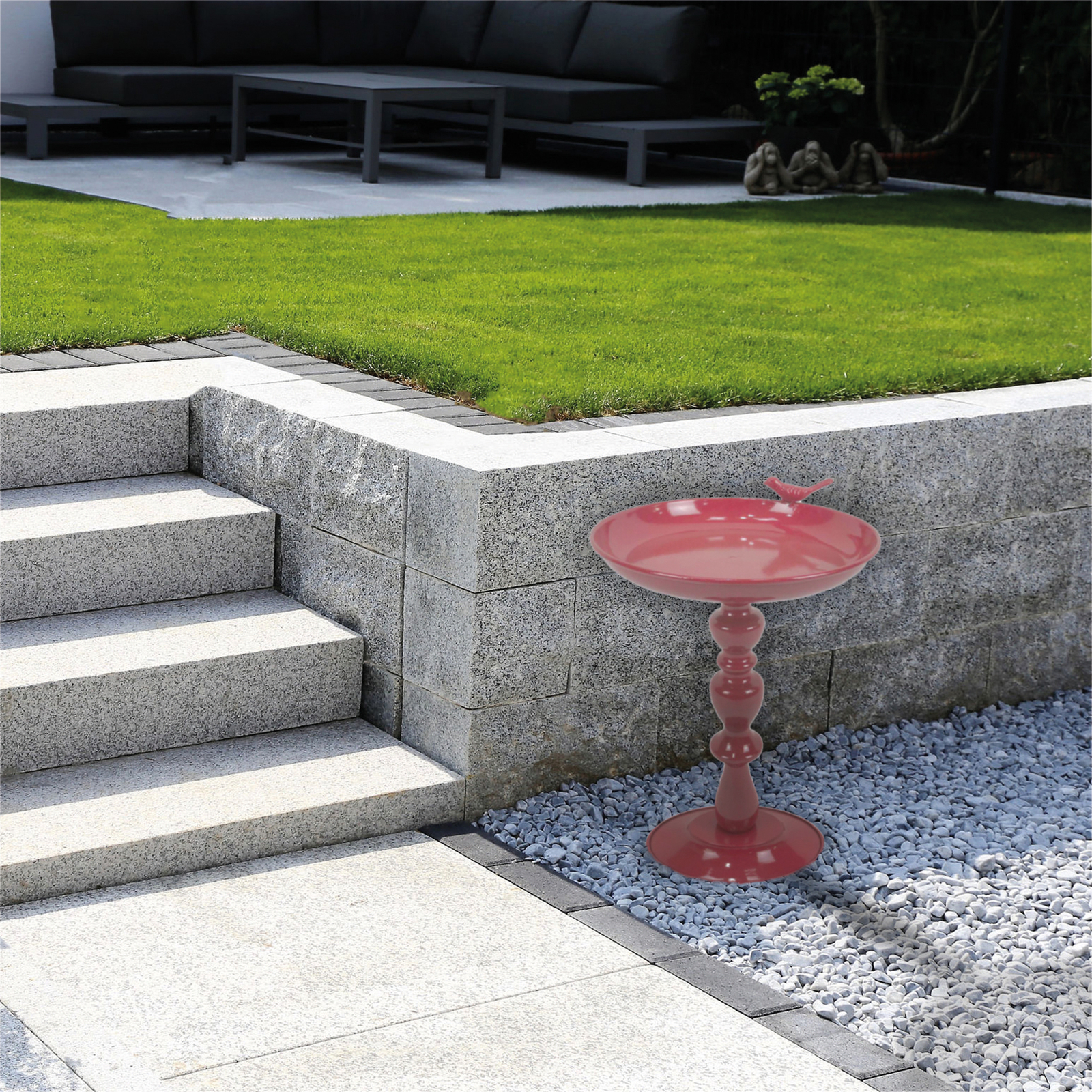 Outdoor Garden Free Standing Weatherproof Easy Assemble Red Pedestal ...