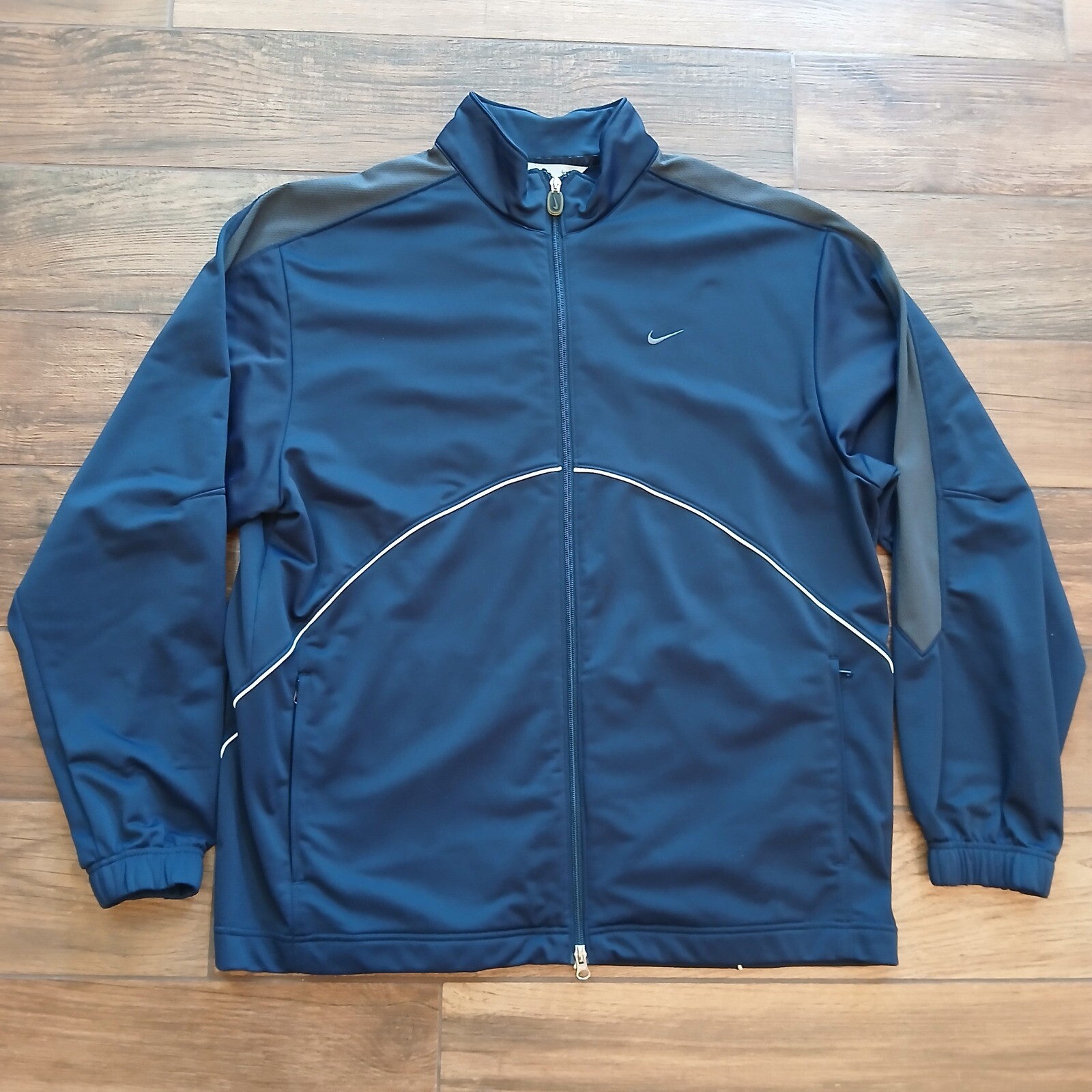 SACAI X NIKE Vintage Y2K Nike Track Jacket Uomo Extra Large Blu Full Zip Grigio Tag Swoosh