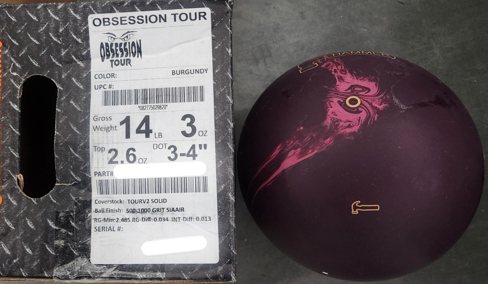 HAMMER OBSESSION TOUR BOWLING BALL 14 LB. NIB RARE GEM eBay