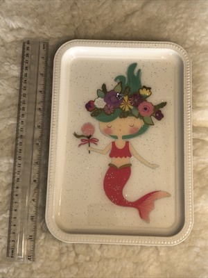 Mermaid Holding Flower!! Rolling tray/trinket tray Resin Coated! Sweet!!
