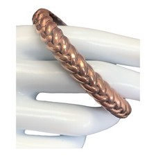 Vintage Hand Forged "Solid Copper" Cuff Bracelet Twist Twisted Chain Design