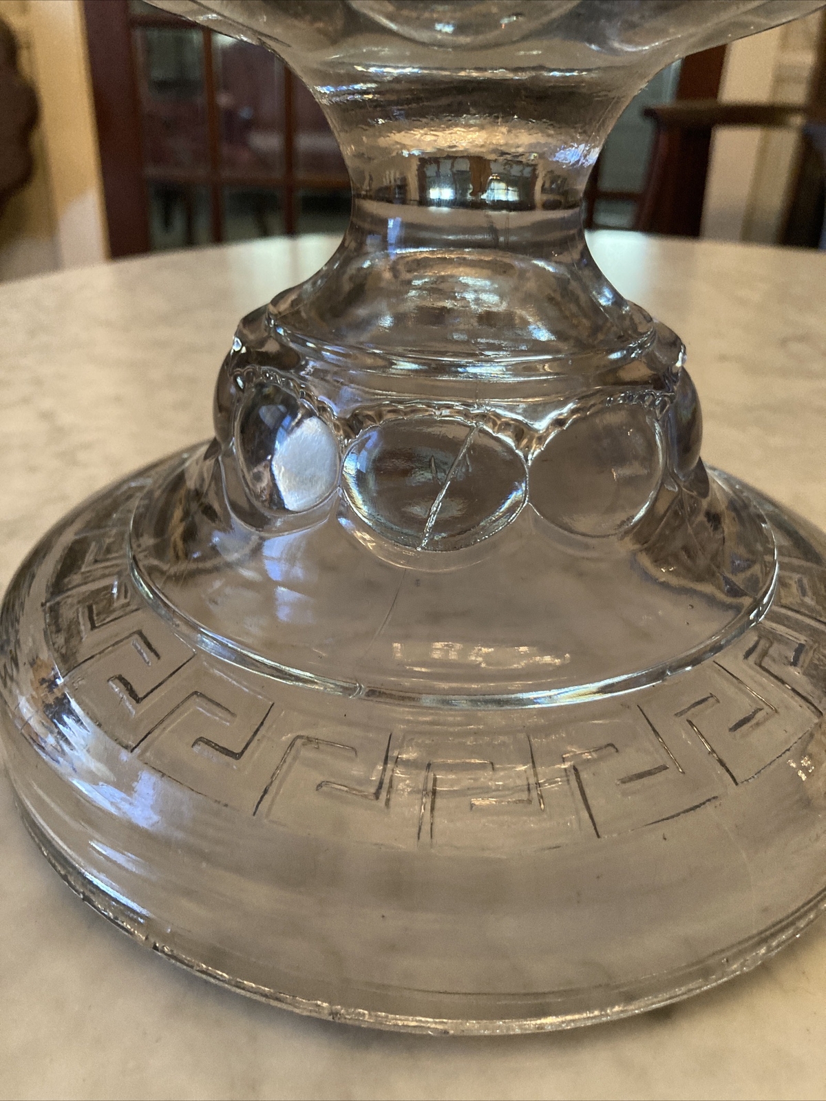 Antique Large Peanut Oil Lamp With Greek Key Pattern, 10.5” eBay