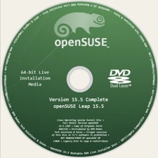 openSUSE Leap 15.5 Complete Live Installation Disc: BOOTABLE LINUX OPENSUSE SLE