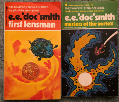 EE Doc Smith books, First Lensman & Masters of the Vortex, Pyramid editions