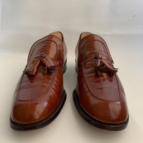 Florsheim Imperial Loafers Walnut Leather Tassel Round Apron Toe Shoes Size 10C - Picture 6 of 11