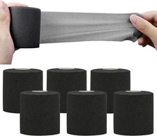 6 Rolls Pre Wrap Tape Athletic 72 Yards Foam Underwrap Athletic Tape Sports P...