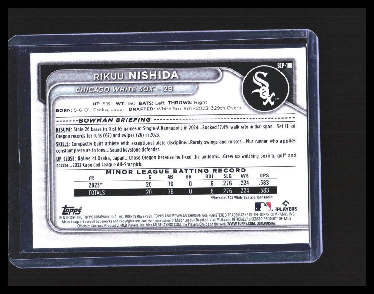 RIKU❗️ 2024 Rikuu Nishida - Bowman Chrome Silver Mini Diamonds #BCP-188