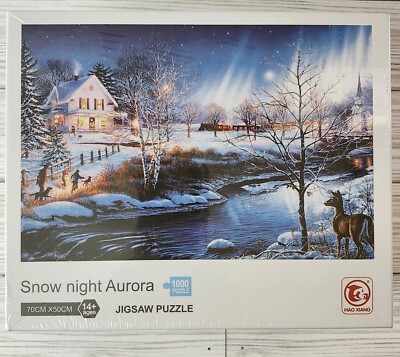 Snow Night Aurora 1000 Piece Jigsaw Puzzle New