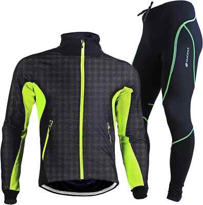 Herren Fahrradbekleidung Thermofleecefutter Sitzpolster langarm Jacke lange Hose