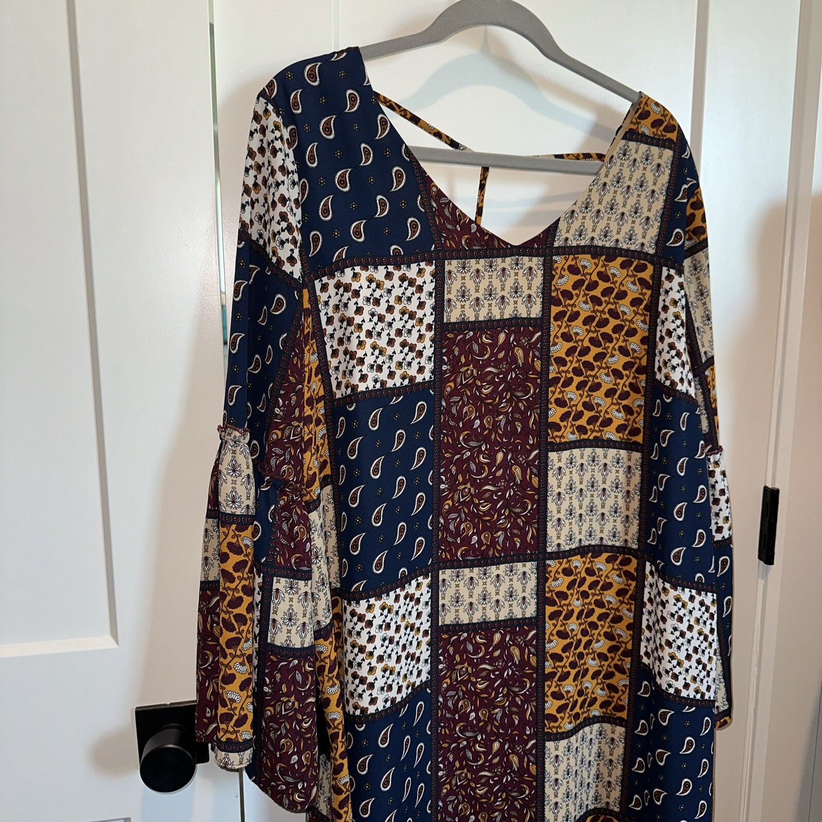 Moa Moa Boho Patchwork Print Midi Dress Size 1X - image 2