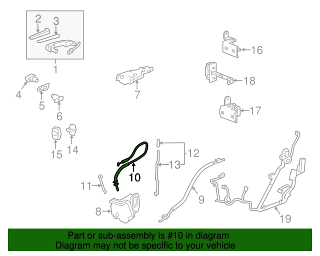 Cable de manija exterior de puerta delantera original GM OEM 13-17 Cadillac XTS 23153103 Foto 2 de 4