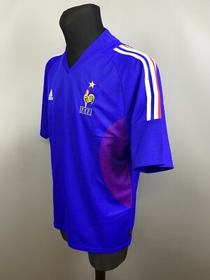 FRANCE 2002 2004 DUGARRY HOME SHIRT FOOTBALL SOCCER JERSEY ADIDAS