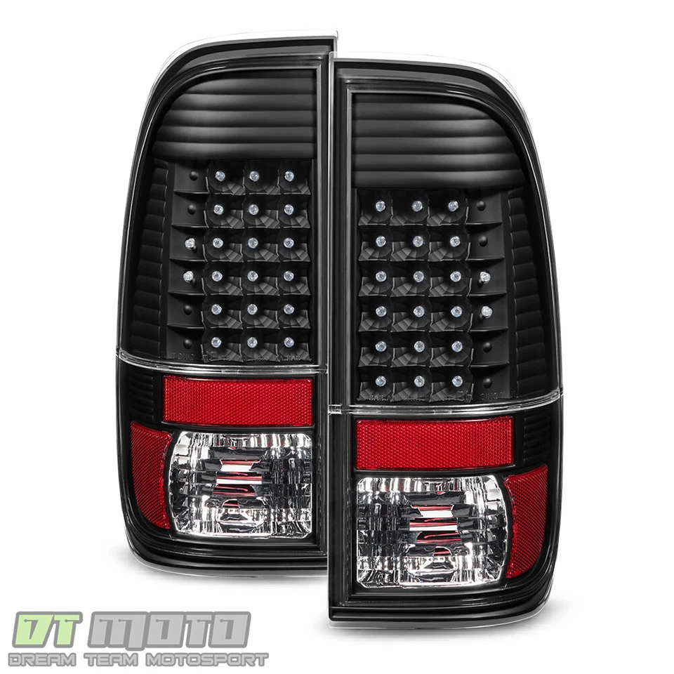 Blk 1997-2003 Ford F150 1999-2007 F250 F350 F450 Superduty LED Tail Lights Lamps - Image 4 of 4