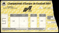Ticket 1984 France vs. Belgium EURO 1984  48213