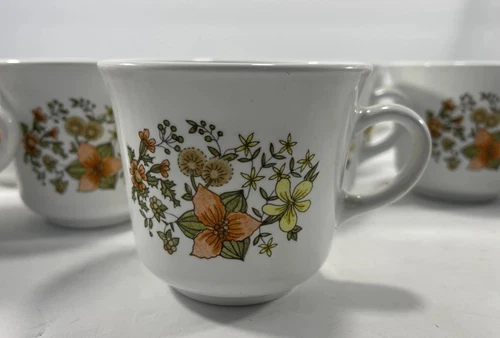 Set Of 8 Corelle Corningware Indian Summer Vintage Coffee Cups