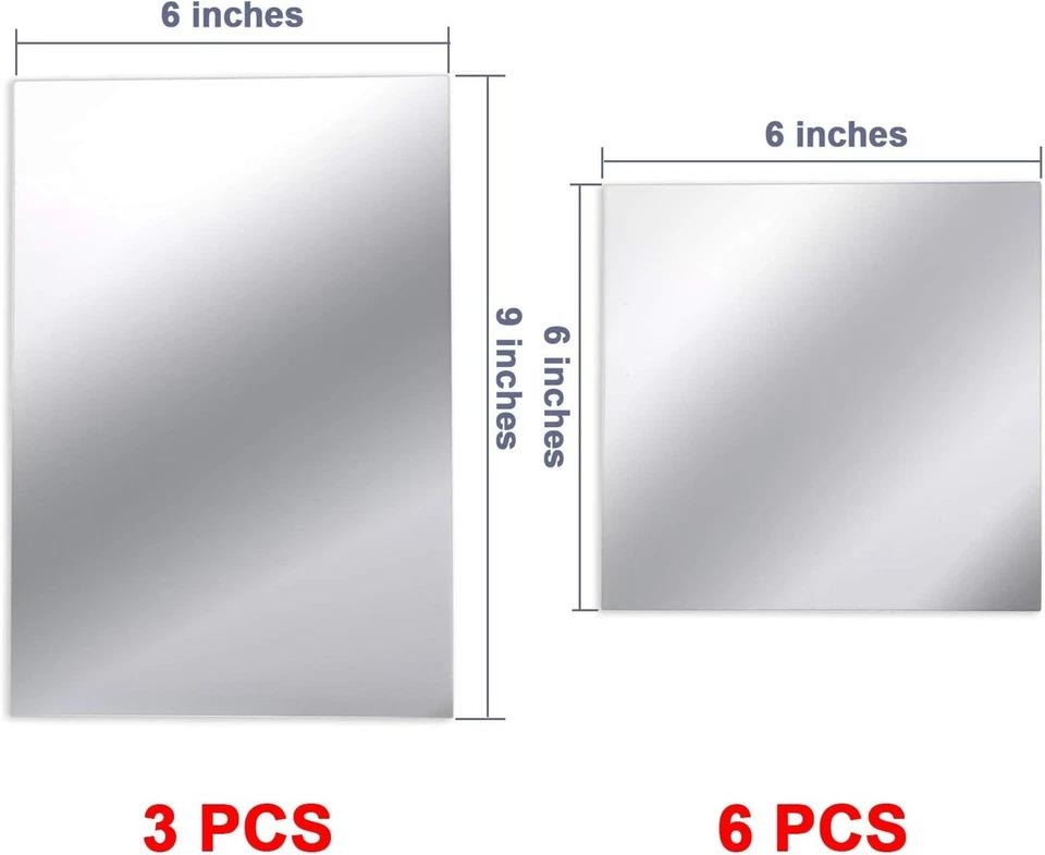 Artistic 9-Piece Acrylic Mirror Pack - Flexible Self-Stick Shapes for Decoration - Image 4 of 4