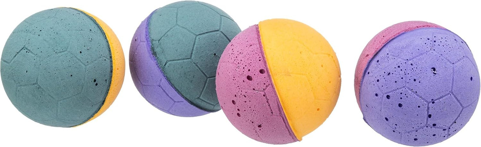 Soft Foam Rubber Ball, Ø 3.5 Cm, 4 Pieces, Multi Colours
