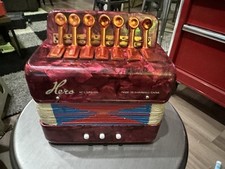 Vintage HERO Accordion. UC 102 Red With Box