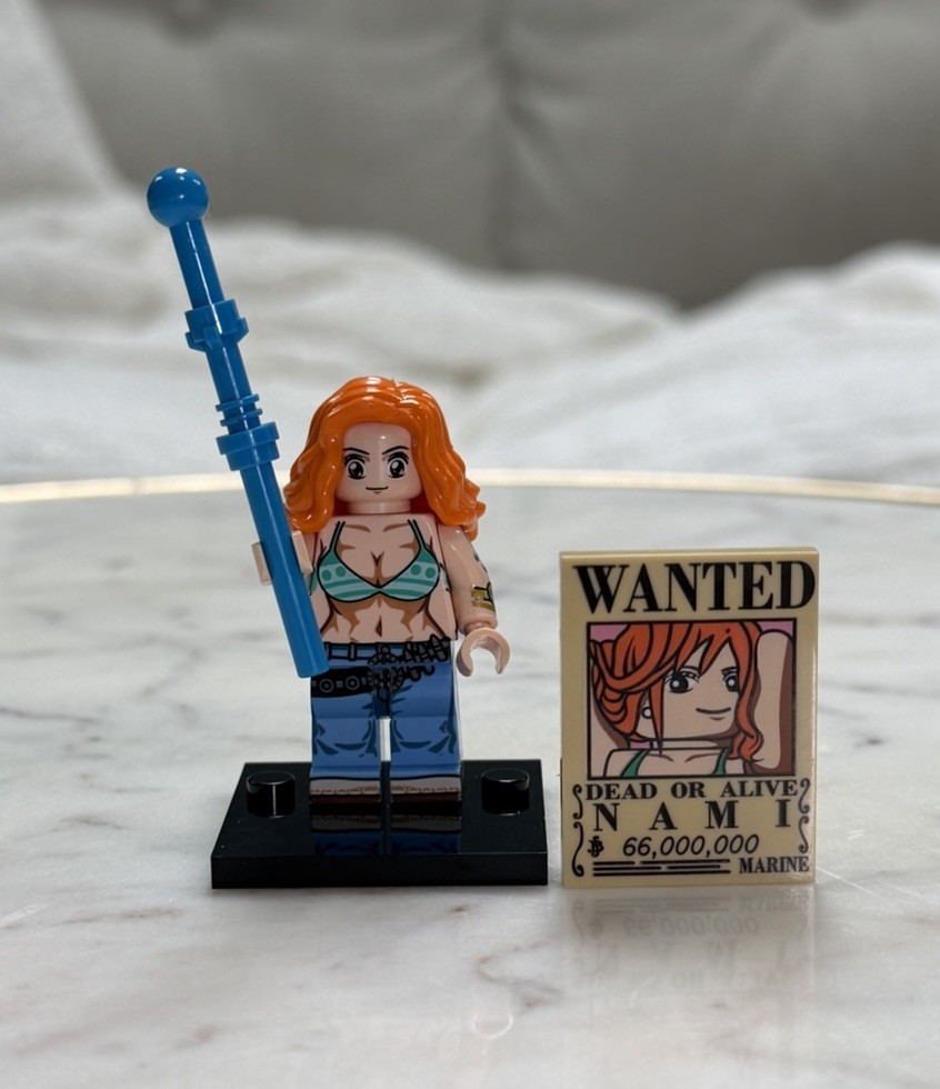Lego One Piece Nami Custom Printed Minifigure Anime Wanted Poster