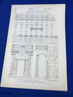 1925 Residence PERCY PYNE Esq. NYC ~ 1st & 2nd Floor Plans ~ Architectural Print