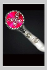 Butterfly Beautiful badge reel holder work retractable Id nurse CNA ETC