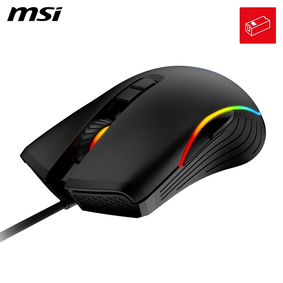 MSI Forge GM300 Gaming Maus 7200 DPI optischer Sensor symmetrisch 10 Mio Klicks - Bild 2 von 4