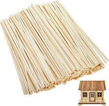500 Pieces Natural Bamboo Sticks, 15.8 Inch Long Square Craft Sticks for Arts Pr