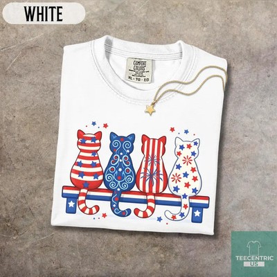 250th Anniversary Cat Comfort Tee July 4th Freedom