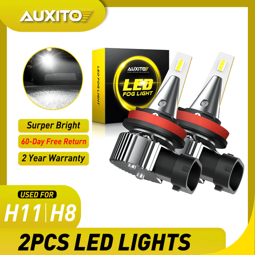 AUXITO LED Fog Driving Light H11 H9 H8 6500K Super Bright Bulbs 4000LM CANBUS
