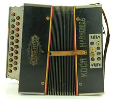 Antique Koch Harmonica Ouverture Accordion - Good Condition - Wood Buttons