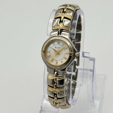 Vintage 1995 Women's BULOVA Two-Tone Bracelet Watch, MOP Dial, Quartz, 98L56