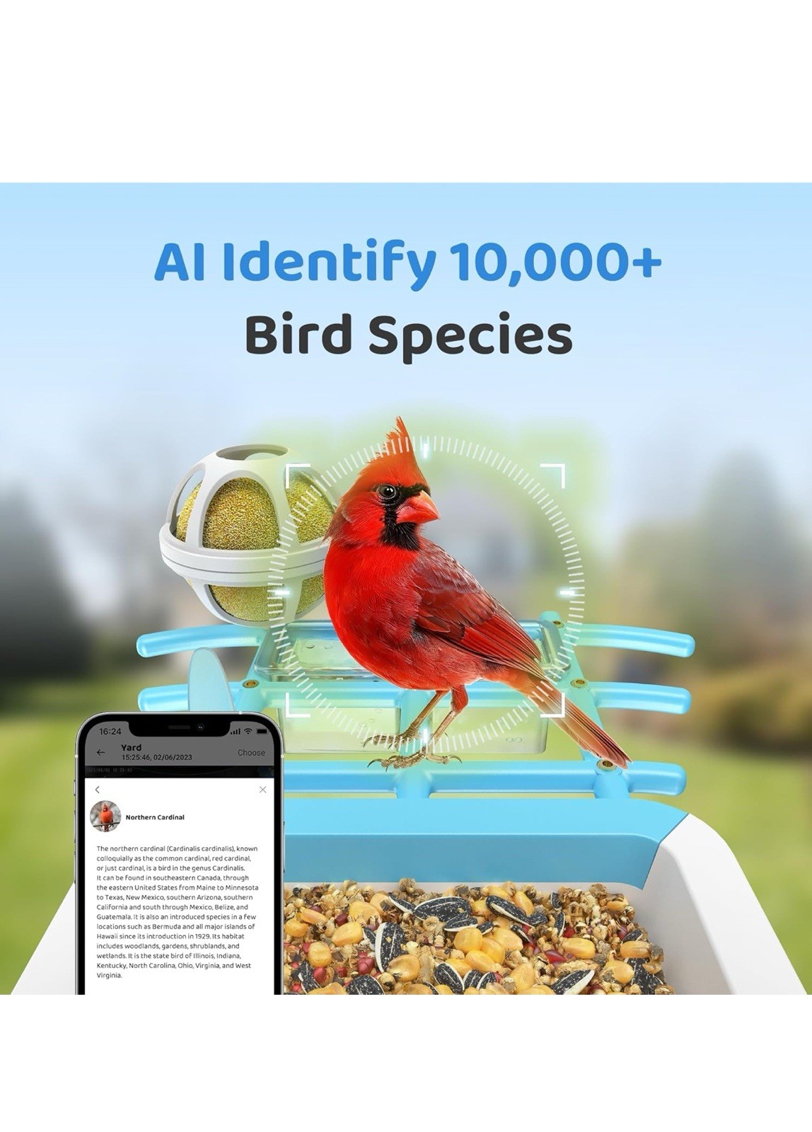 New Open Box-HARYMOR Bird Feeder Camera AI Identify Bird Species Solar Panel Sma