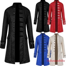 Men's Vintage Steampunk Tailcoat Gothic Jacket Coat Halloween Medieval Costume