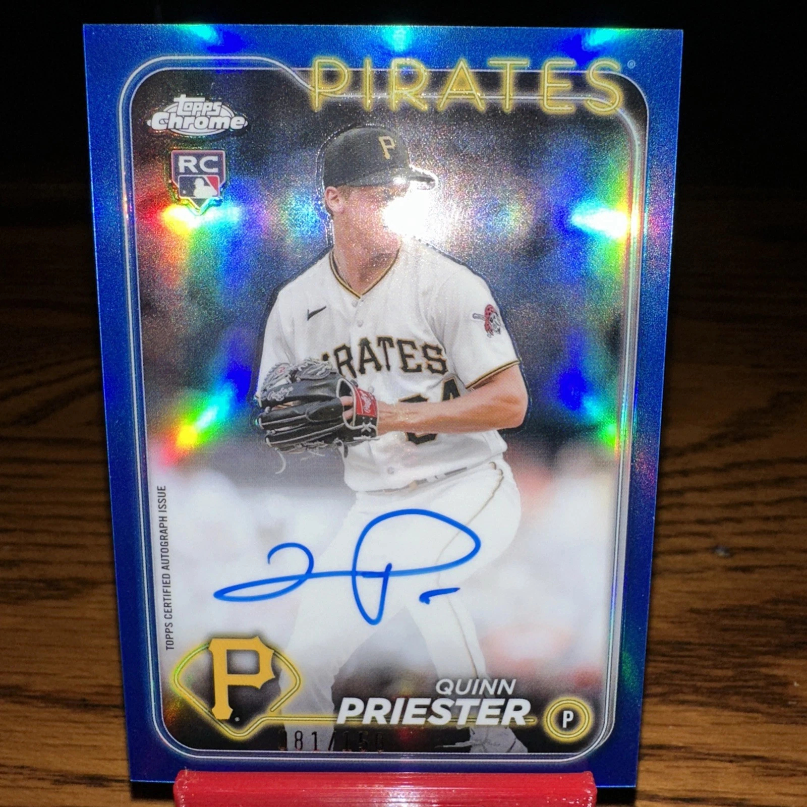 2024 Topps Chrome - Rookie Autographs Quinn Priester #RA-QP Blue Refractor /150